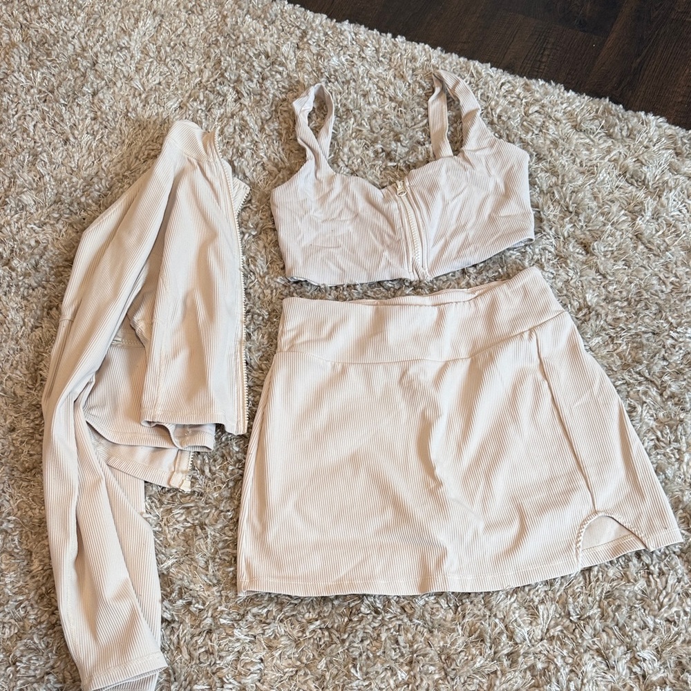 Cream Skirt Set